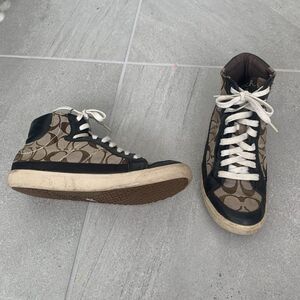 Coach Women High Top Sneakers Ellis Brown Size 7.5B
